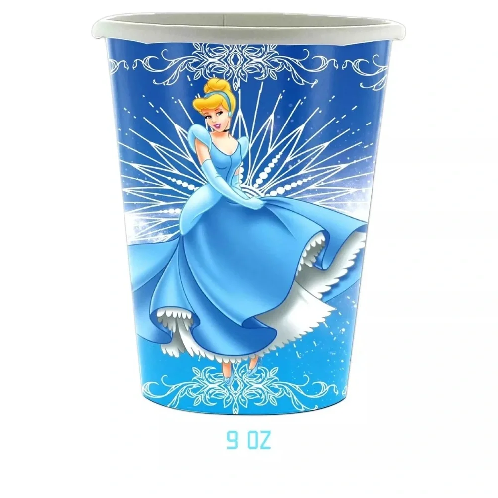 #3 - Disney Cinderella Birthday Party Supplies Plates/Napkins/Cups/Table Cloth